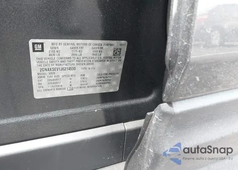 2018 Chevrolet Equinox Lt z USA, uszkodzony, nr VIN 2GNAXSEV1J6214530